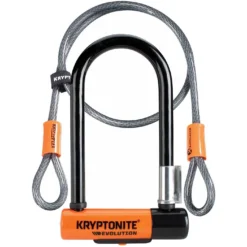 Kryptonite Evolution Mini-7 D Lock With Kryptoflex Cable Sold Secure Gold